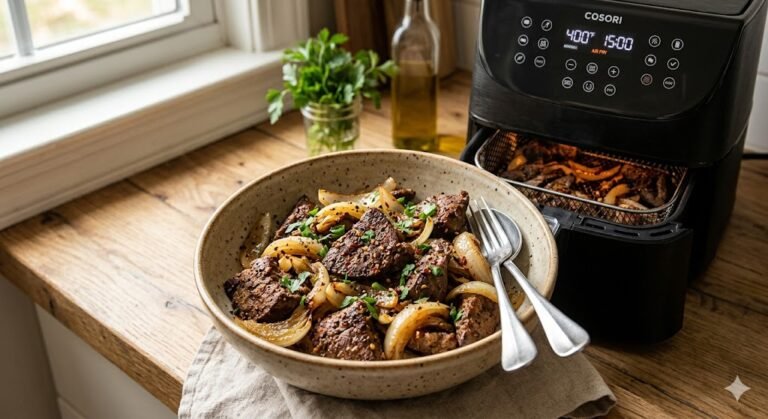 Air-Fryer Beef Liver and Onions