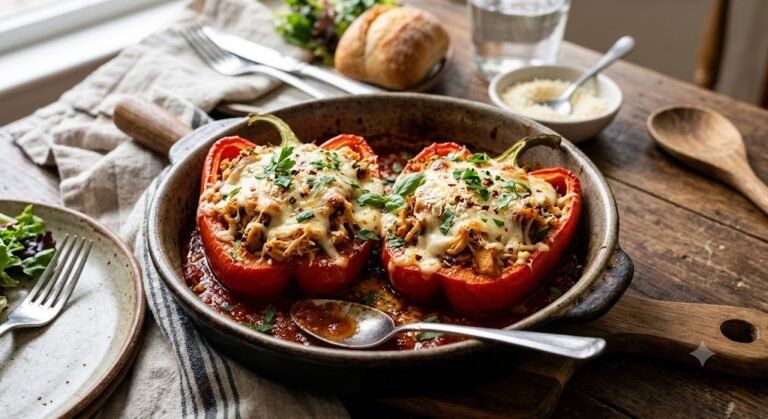 Parmesan Chicken Stuffed Peppers Recipe