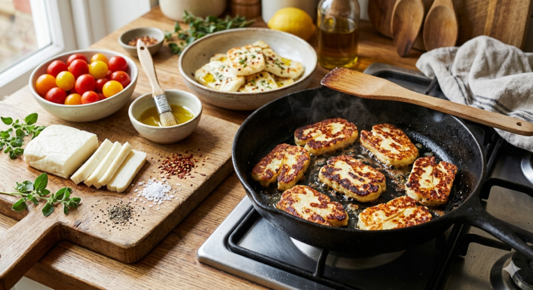 ingredient pan fried halloumi